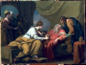 De ontmoeting van Lear en Cordelia, 1784 door Benjamin West